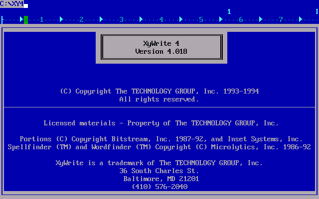 XyWrite 4 - About